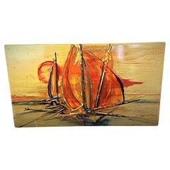 Pintura Laképoxy Vintage 1986 Firmada "CH 03-1986 Lyon Francia" - 2Y261