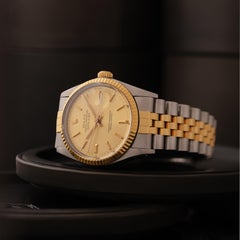 Vintage 1986 Rolex DateJust Model 16013 Stainless 18K Yellow Gold Box Papers