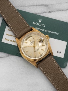 Vintage 1986 Rolex Day-Date 18038 18K YG Champagne Sunburst Dial Auto 36 mm