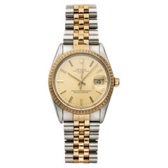 Vintage 1986 Rolex Oyster Perpetual Date 15053 Two-Tone Champagne Dial Auto 34mm