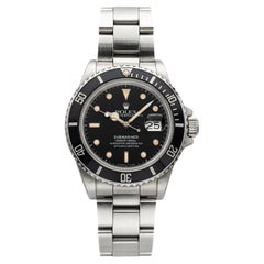 Vintage 1986 Rolex Submariner Date 168000 Stainless Steel Black Dial Auto 40mm
