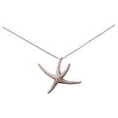 Vintage 1986 Tiffany & Co. Elsa Peretti Diamond Starfish 18k Gold Necklace