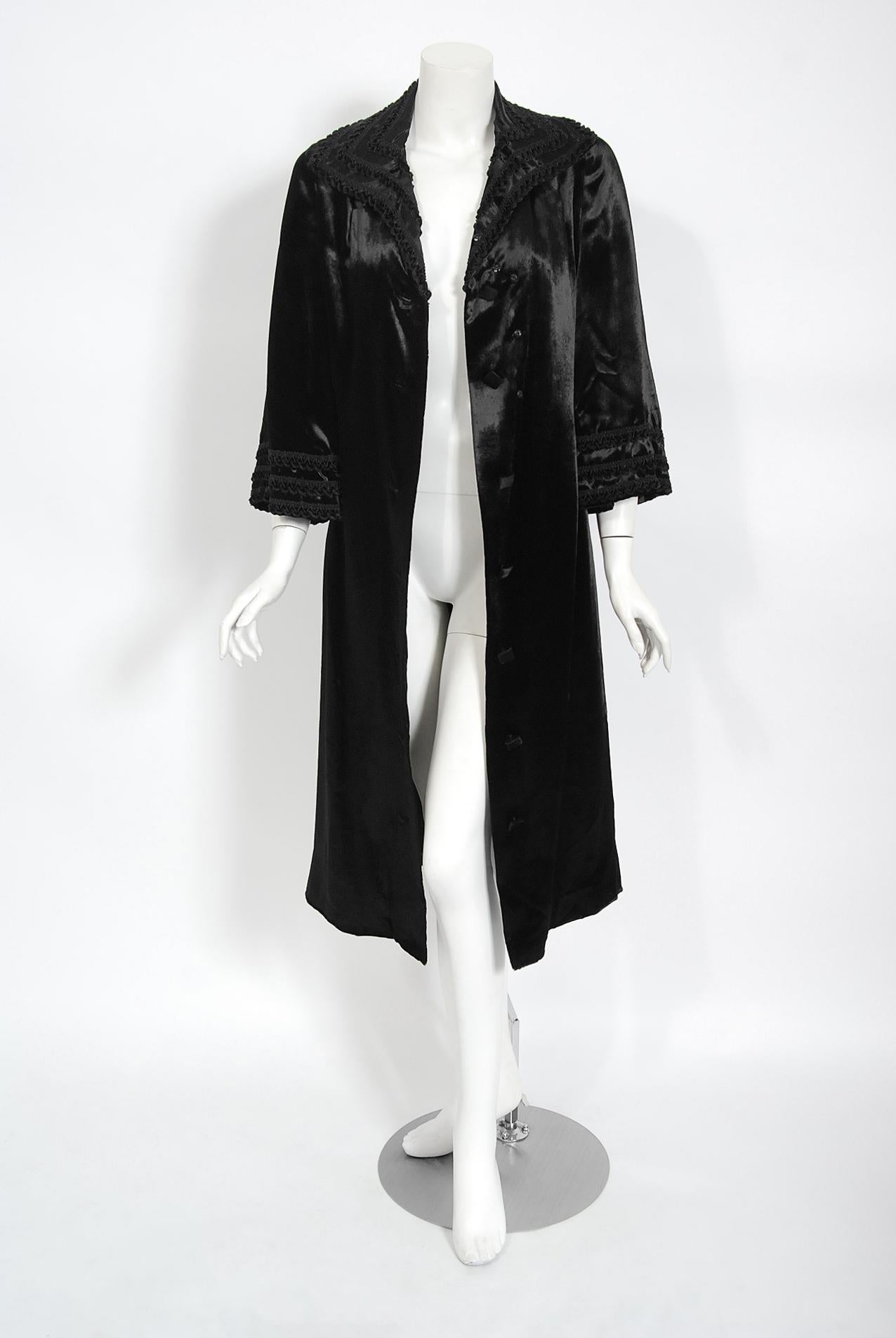 Vintage 1986 Yves Saint Laurent Haute Couture Black Embroidered Pony Hair Jacket In Good Condition In Beverly Hills, CA