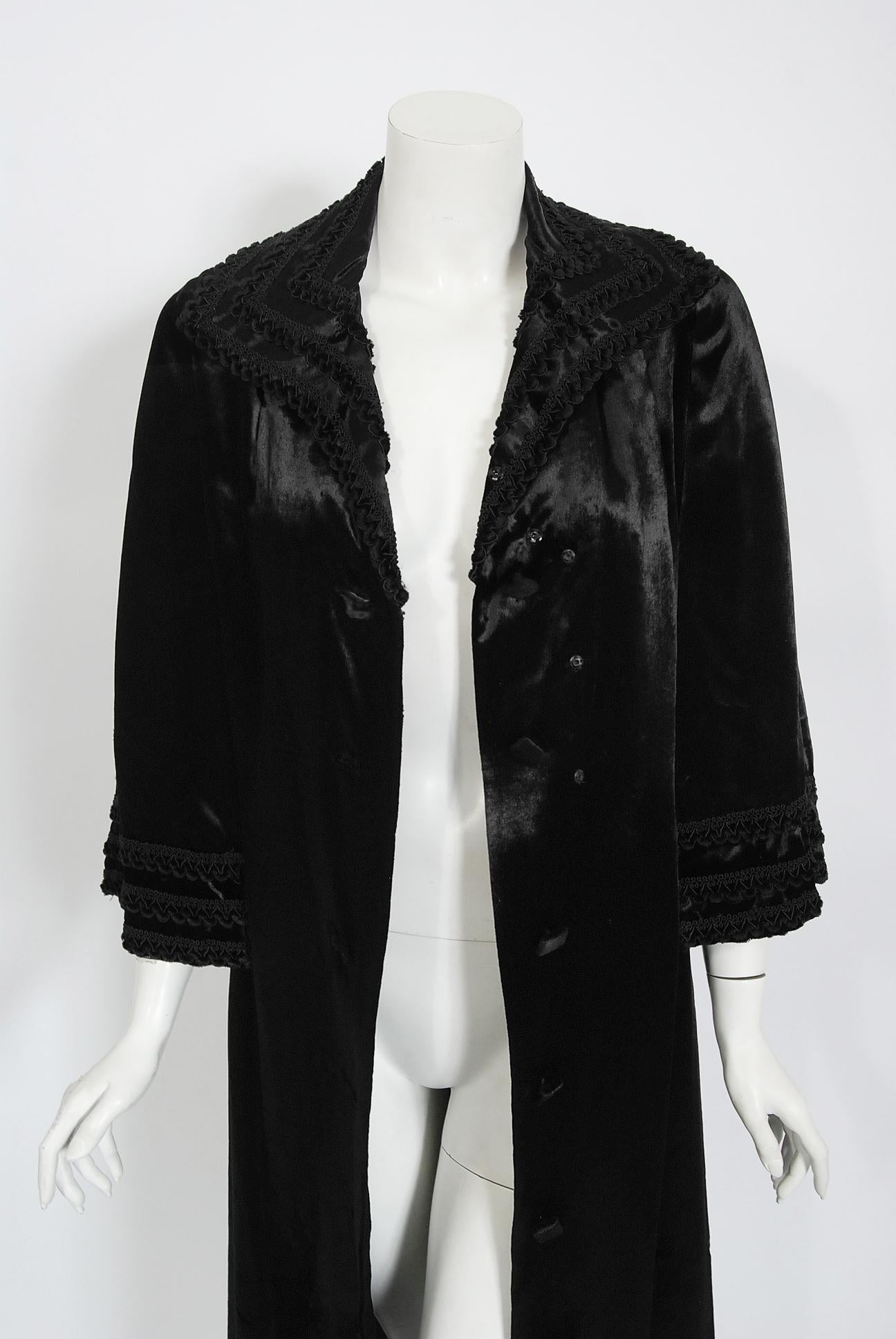 Women's Vintage 1986 Yves Saint Laurent Haute Couture Black Embroidered Pony Hair Jacket