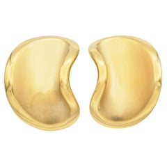 Vintage 1987 Angela Cummings Or Jaune Modernes Boucles d'oreilles à clip Rare