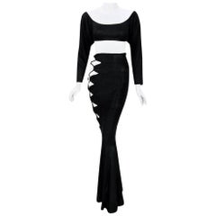 Jahrgang 1987 Cher Hexen von Eastwick Film getragen Alaia Lace Up Rock & Crop Top