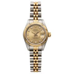Vintage 1987 Rolex Datejust Lady 69173 Two ToneAutomatic Champagne Diamond Dial