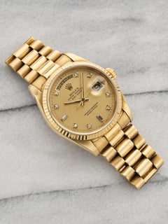 Vintage 1987 Rolex Day-Date 18K Gold Automatic Lemon Dial 36mm