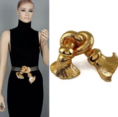 Vintage 1988 CHRISTOPHER ROSS Sculpture Knot Tassel Belt Buckle