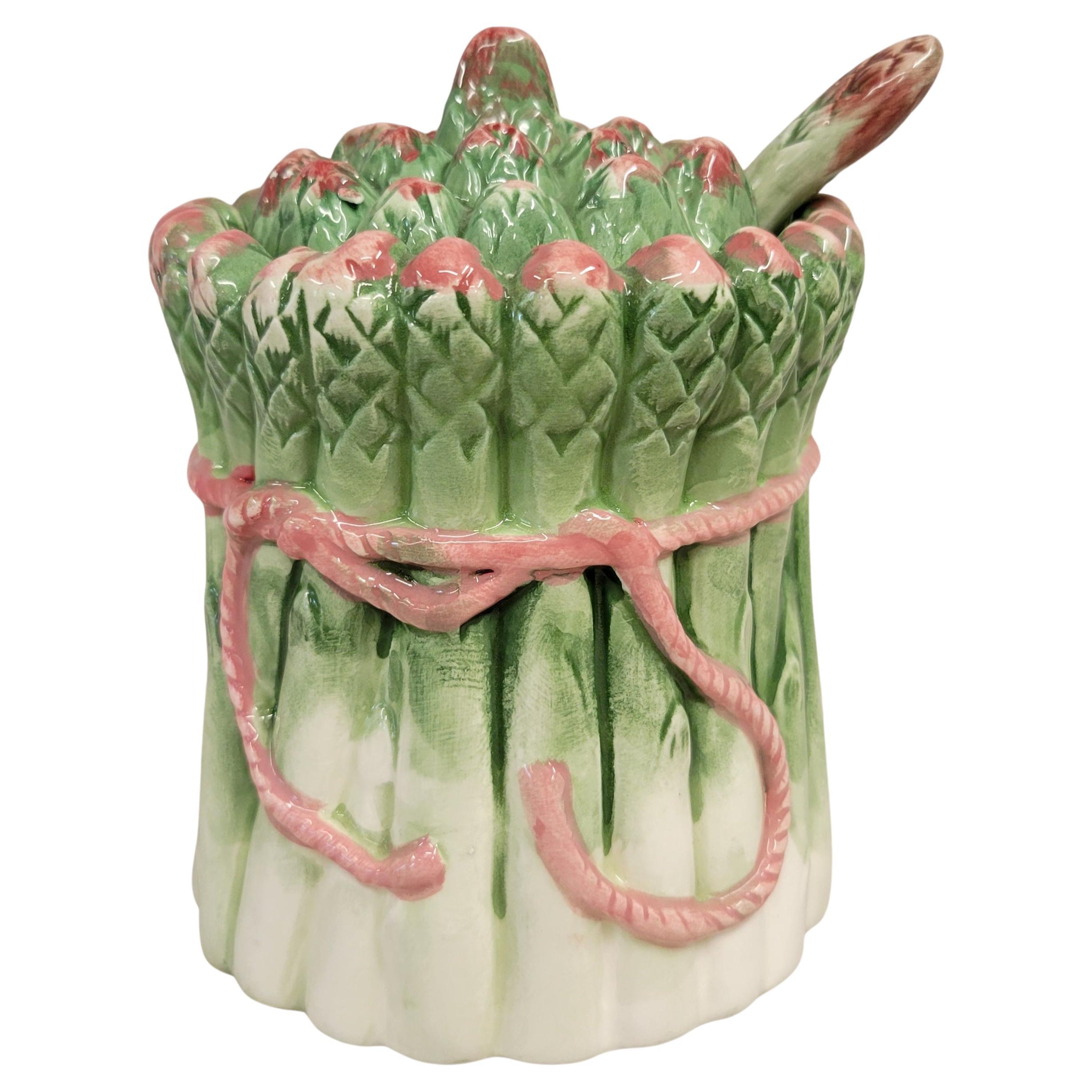 Vintage 1988 Haldon Group of Asparagus Dish With Lid and Spoon for Hollandaise Cuillère à asperges avec couvercle en vente