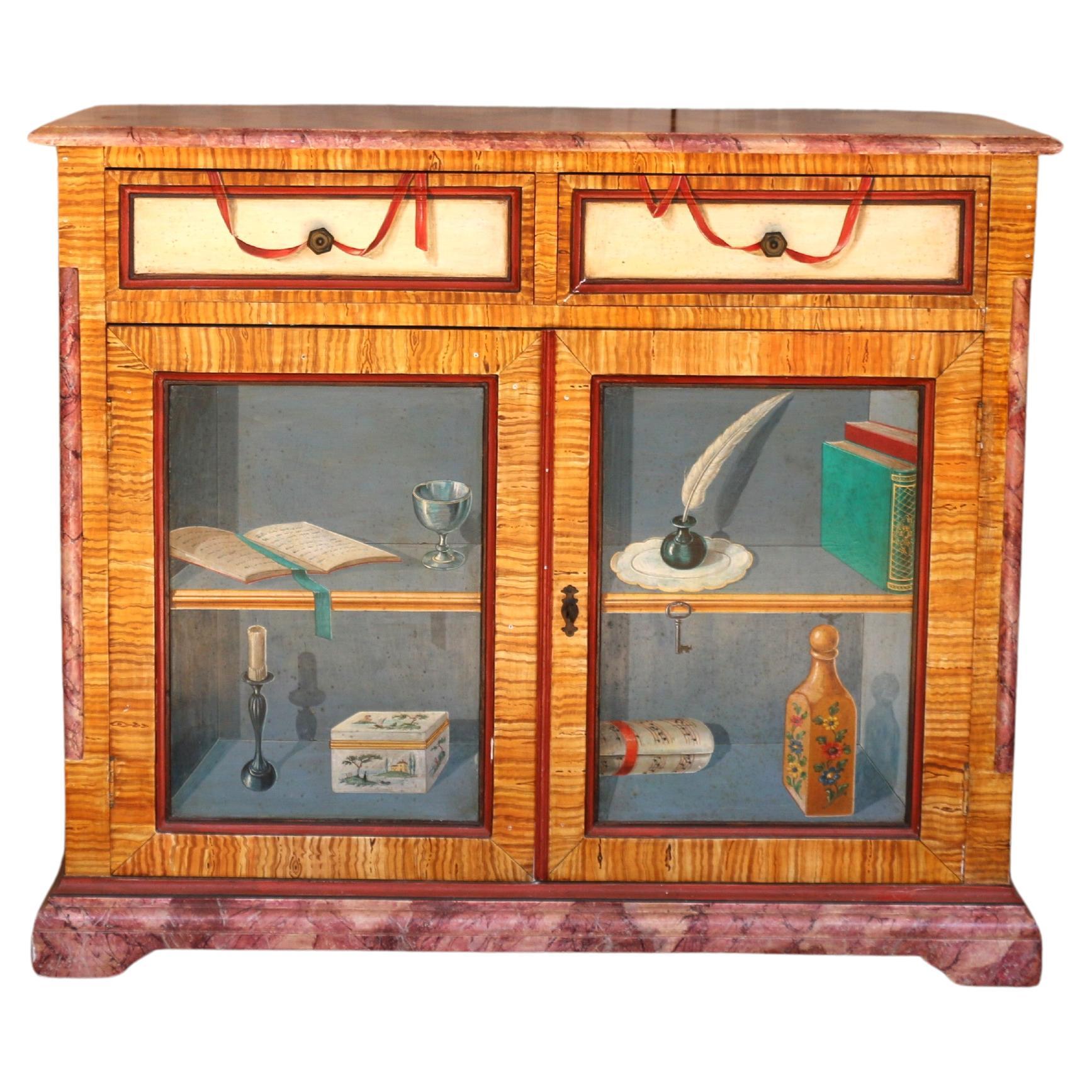 Vintage 1988 Italian Hand-Painted Cabinet