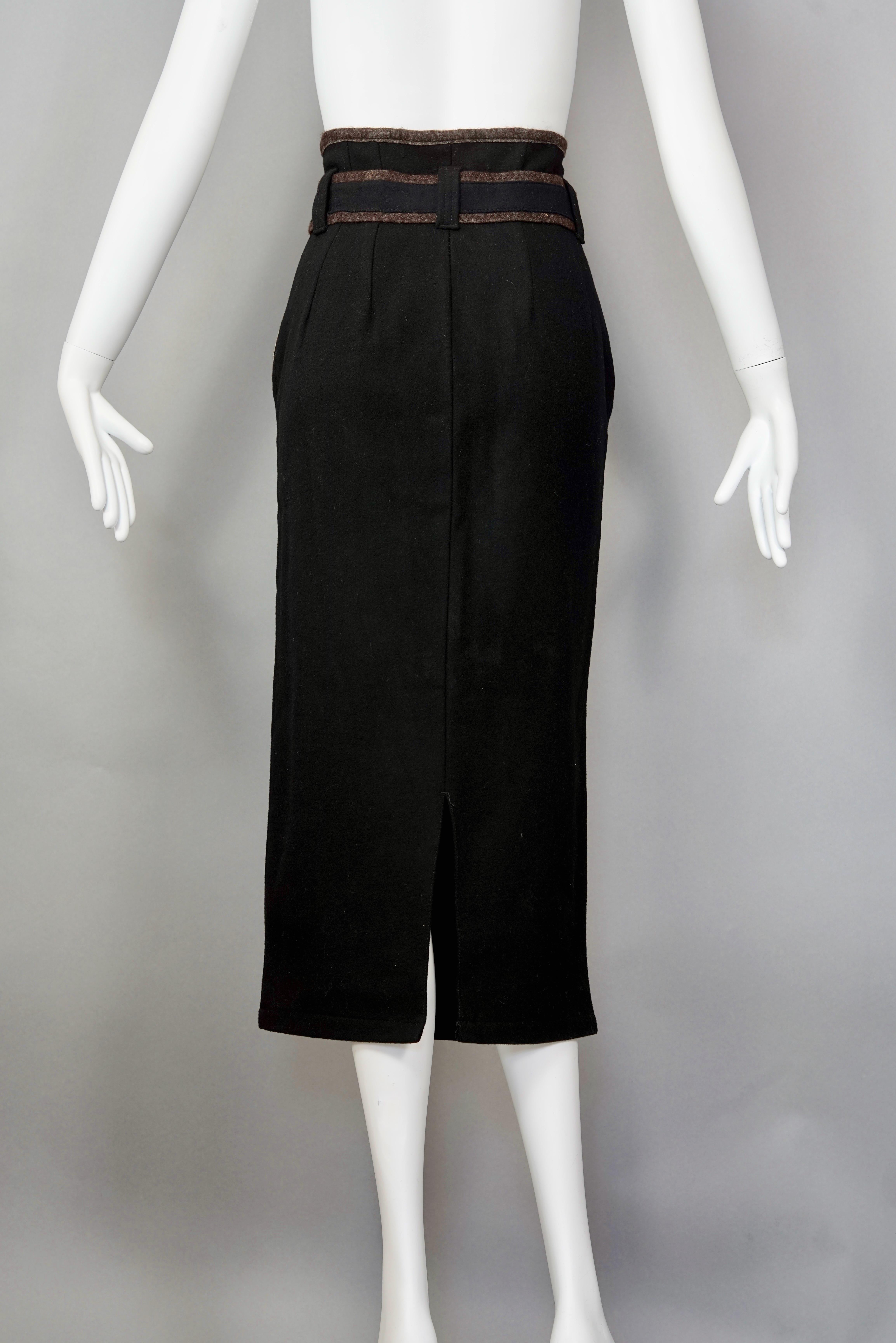 Vintage 1988 JEAN PAUL GAULTIER High Waist Belted Skirt For Sale 2