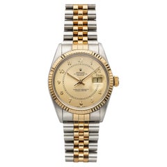 Vintage 1988 Rolex Datejust 16013 Two-Tone Champagne Boiler Gauge Dial Auto 36mm