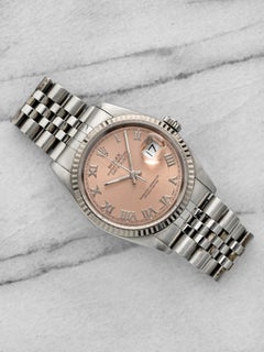 Vintage 1988 Rolex Datejust 16234 Steel & 18K WG Auto Salmon Roman 36mm