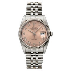 Vintage 1988 Rolex Datejust 16234 Steel & 18K WG Auto Salmon Roman 36mm
