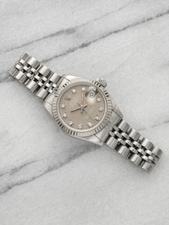 Vintage Rolex Lady Datejust 69174 aus dem Jahr 1988, Edelstahl, WG, „Ghost Diamond“-Zifferblatt, Automatikwerk, 26 mm