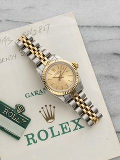 Vintage 1988 Rolex Oyster Perpetual 67193 Two-Tone Automatic Champagne Dial 26mm