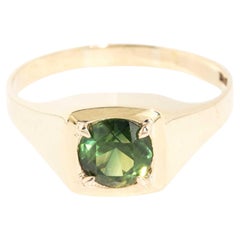Vintage 1989 1.99 Carat Green Sapphire Ring 9 Carat Gold