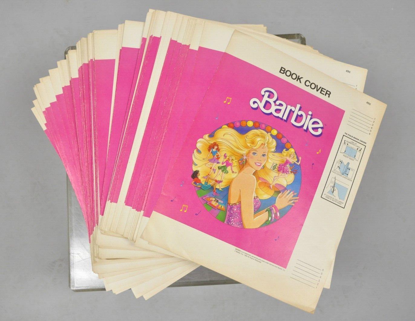 Vintage 1989 Barbie Mattel Original Pink Paper Book Covers NOS - Many Available For Sale 2