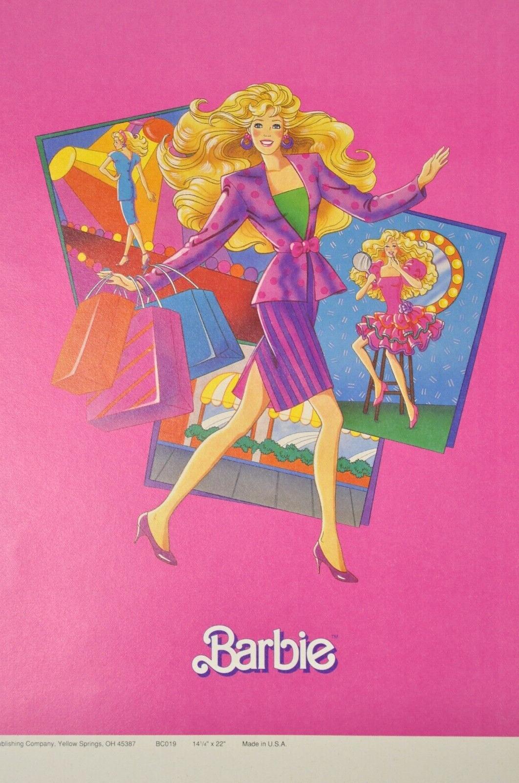 Vintage 1989 Barbie Mattel Original Rosa Papier-Büchercover NOS – Viele verfügbar im Angebot 7