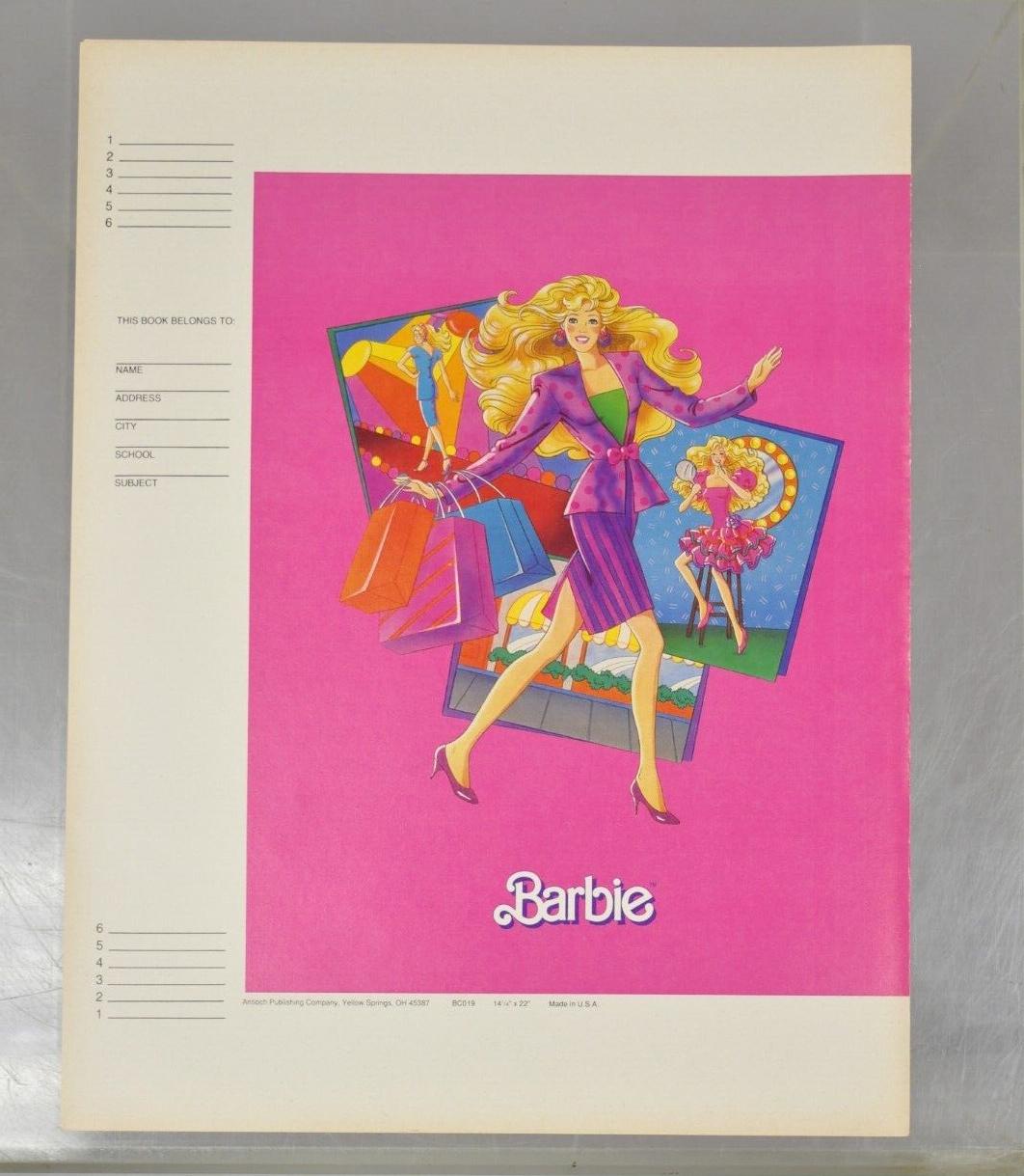 Vintage 1989 Barbie Mattel Original Rosa Papier-Büchercover NOS – Viele verfügbar im Angebot 1