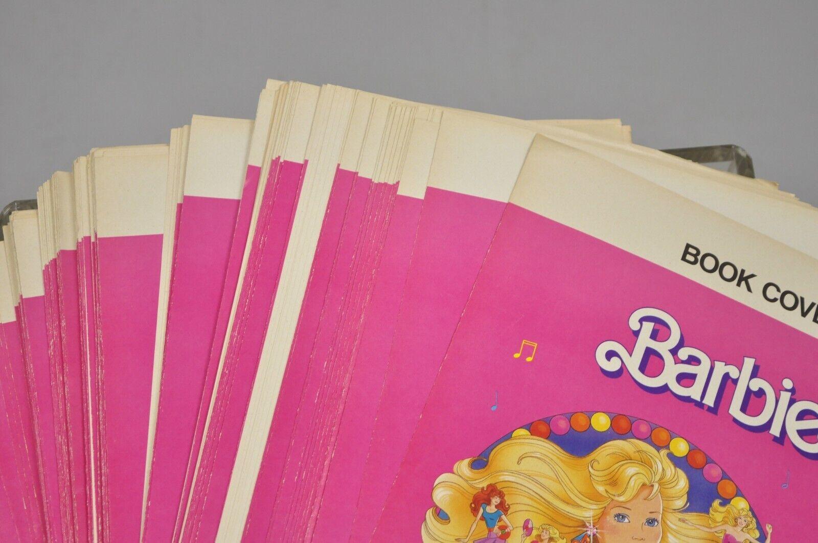 Late 20th Century Vintage 1989 Barbie Mattel Original Pink Paper Book Covers NOS - Many Available For Sale