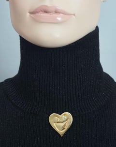 Vintage 1989 BILLY BOY Surreal Smiley Heart Face Brooch