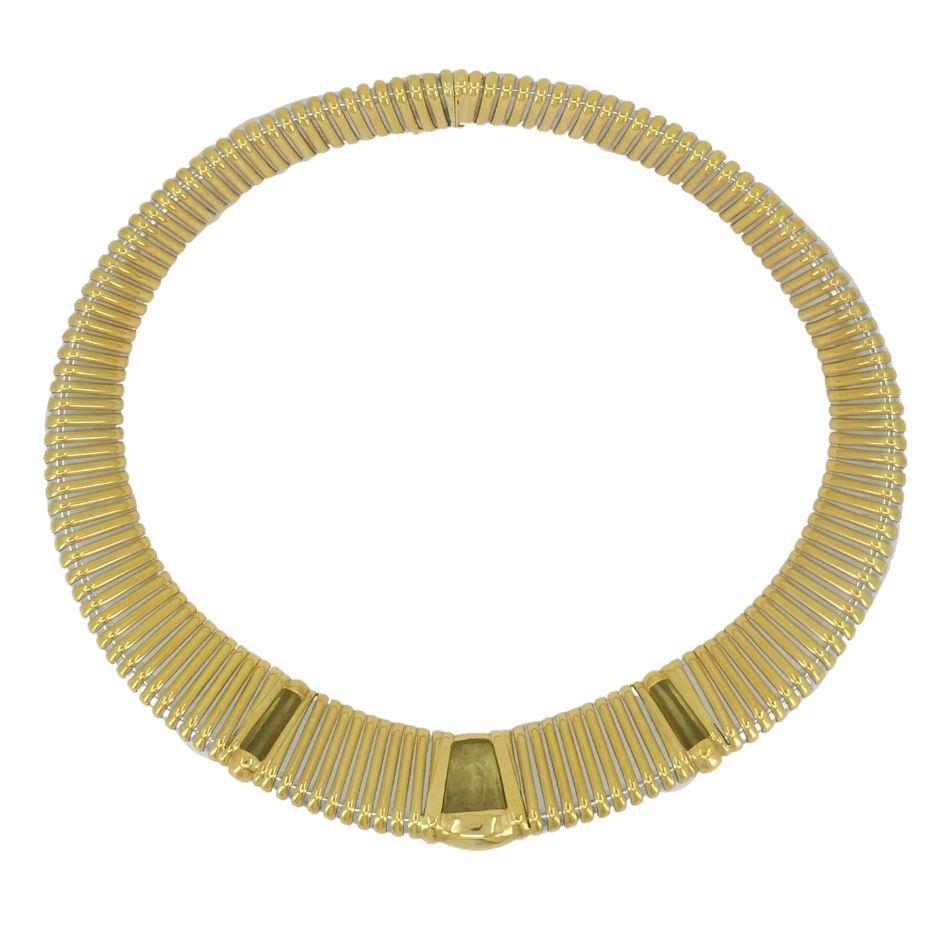 Vintage 1989 Cartier 18k Gold Steel Tubogas Collar Necklace 6