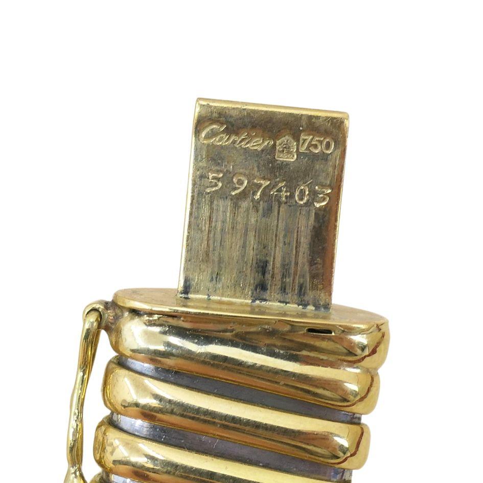 Vintage 1989 Cartier 18k Gold Steel Tubogas Collar Necklace 9