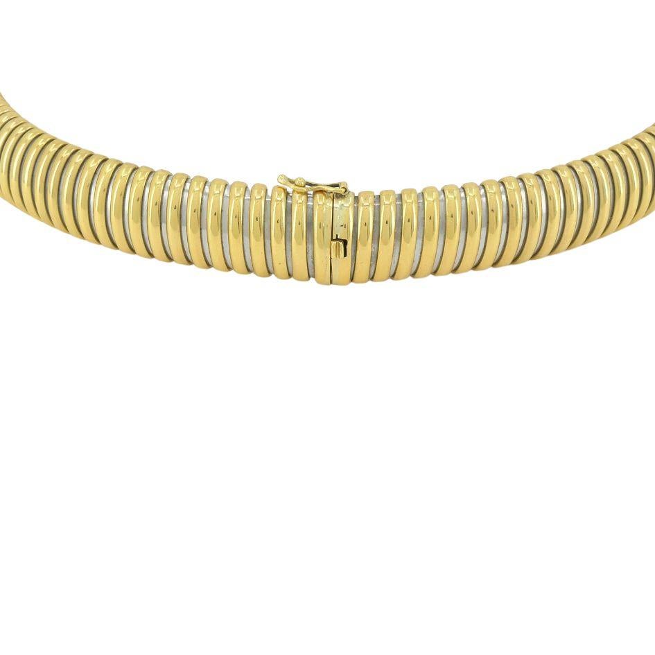 Vintage 1989 Cartier 18k Gold Steel Tubogas Collar Necklace 5
