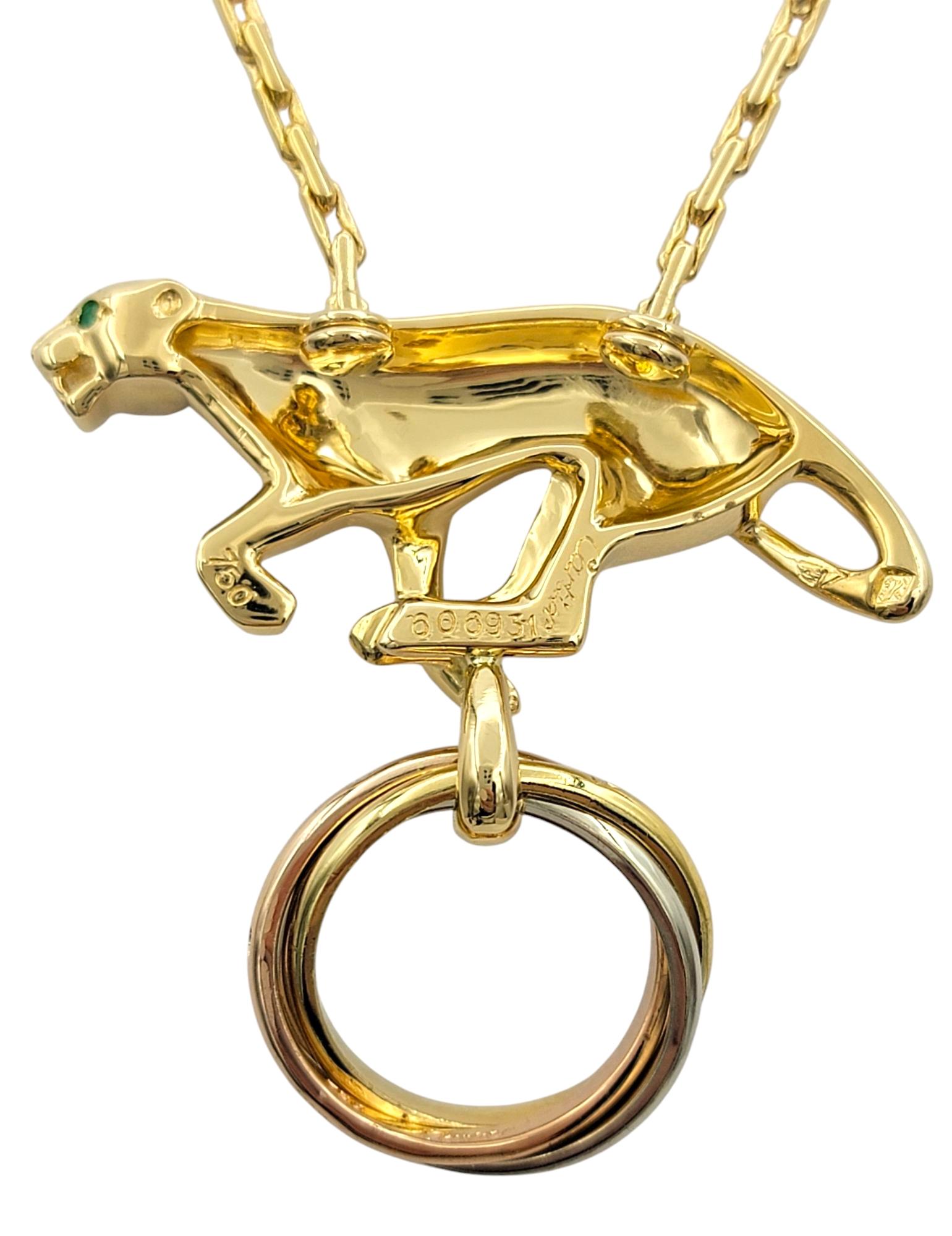 Vintage 1989 Cartier 'Panthere de Boadilla' Pendant Necklace in 18 Karat Gold For Sale 6