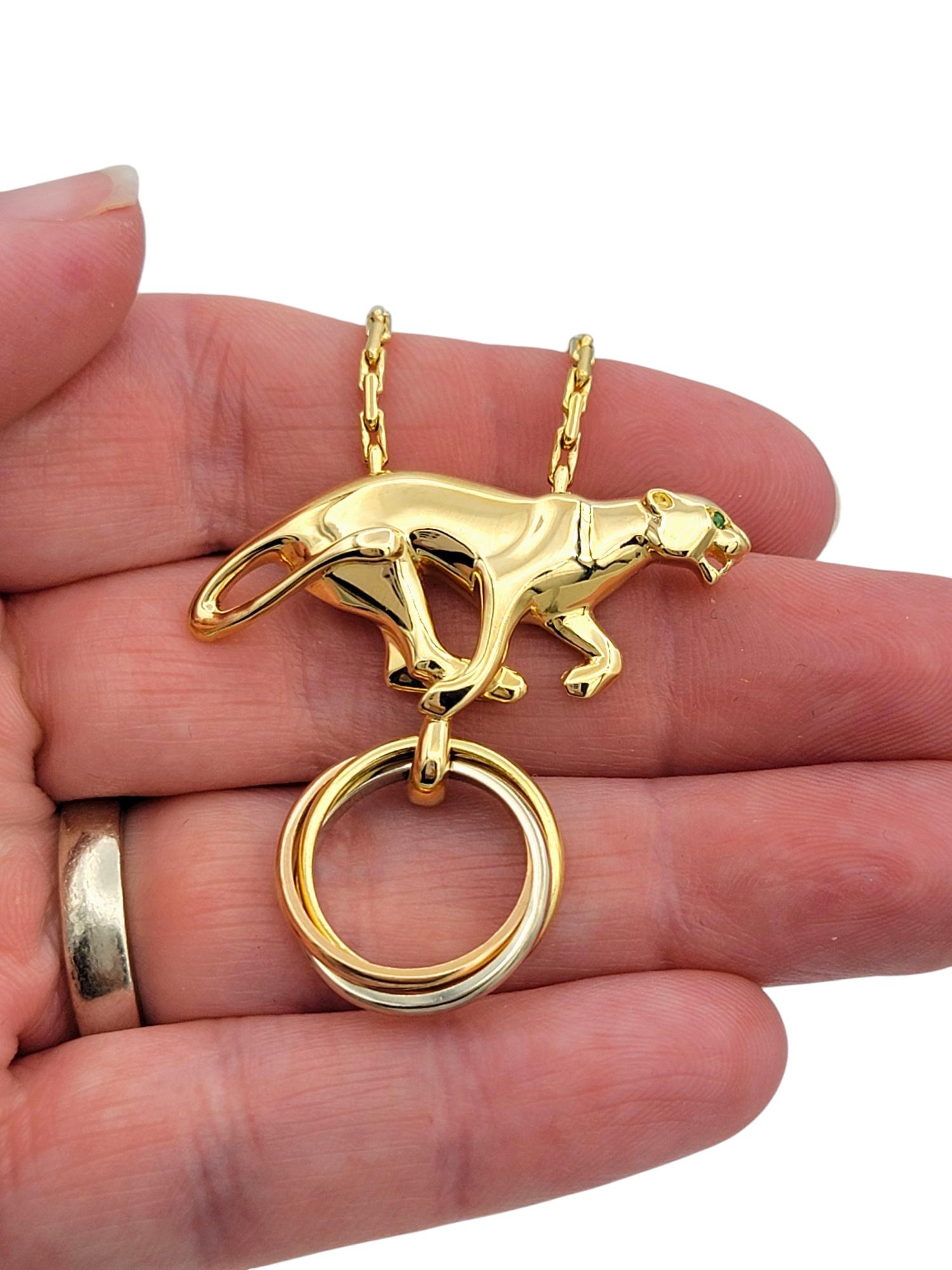 Vintage 1989 Cartier 'Panthere de Boadilla' Pendant Necklace in 18 Karat Gold For Sale 7