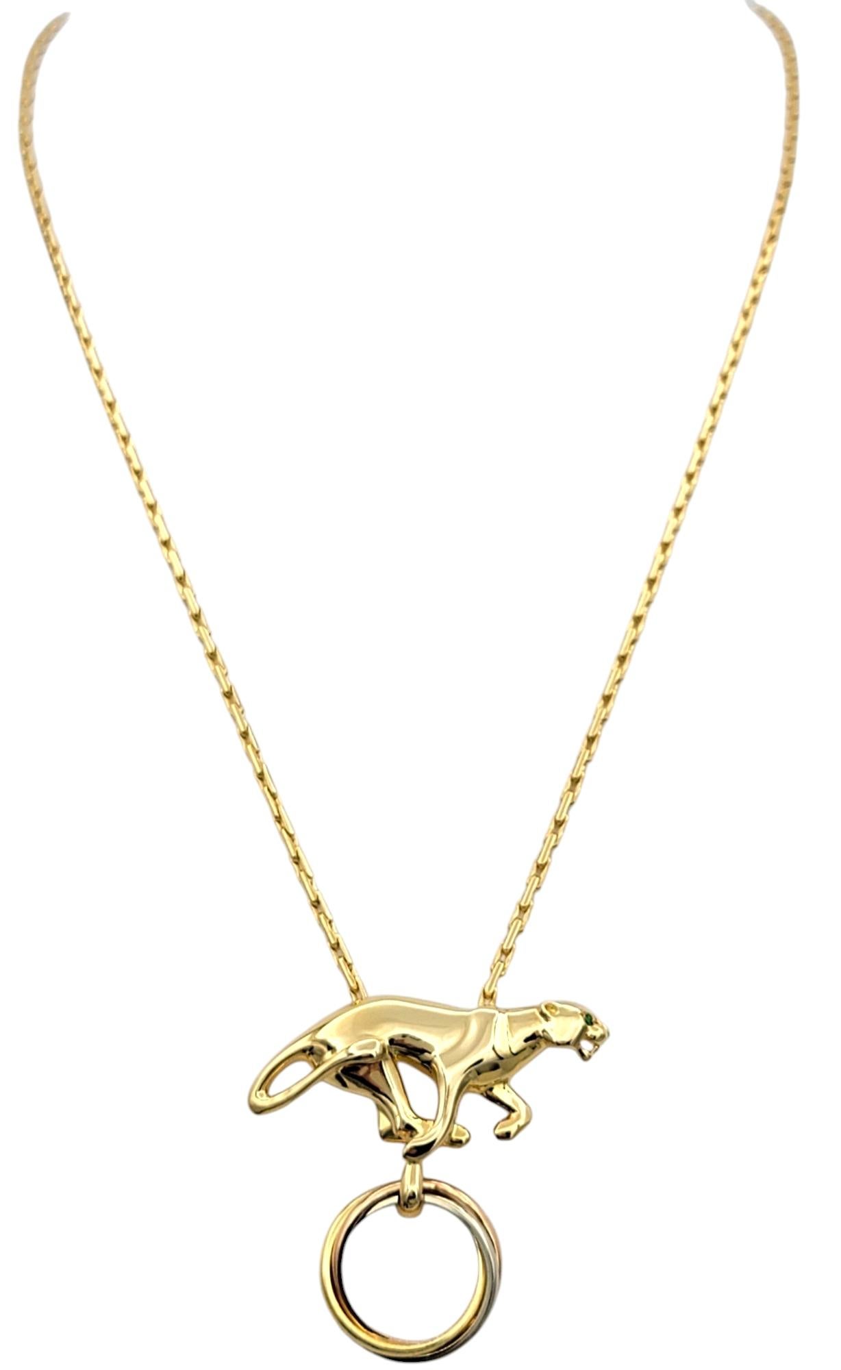Vintage 1989 Cartier 'Panthere de Boadilla' Pendant Necklace in 18 Karat Gold In Good Condition For Sale In Scottsdale, AZ
