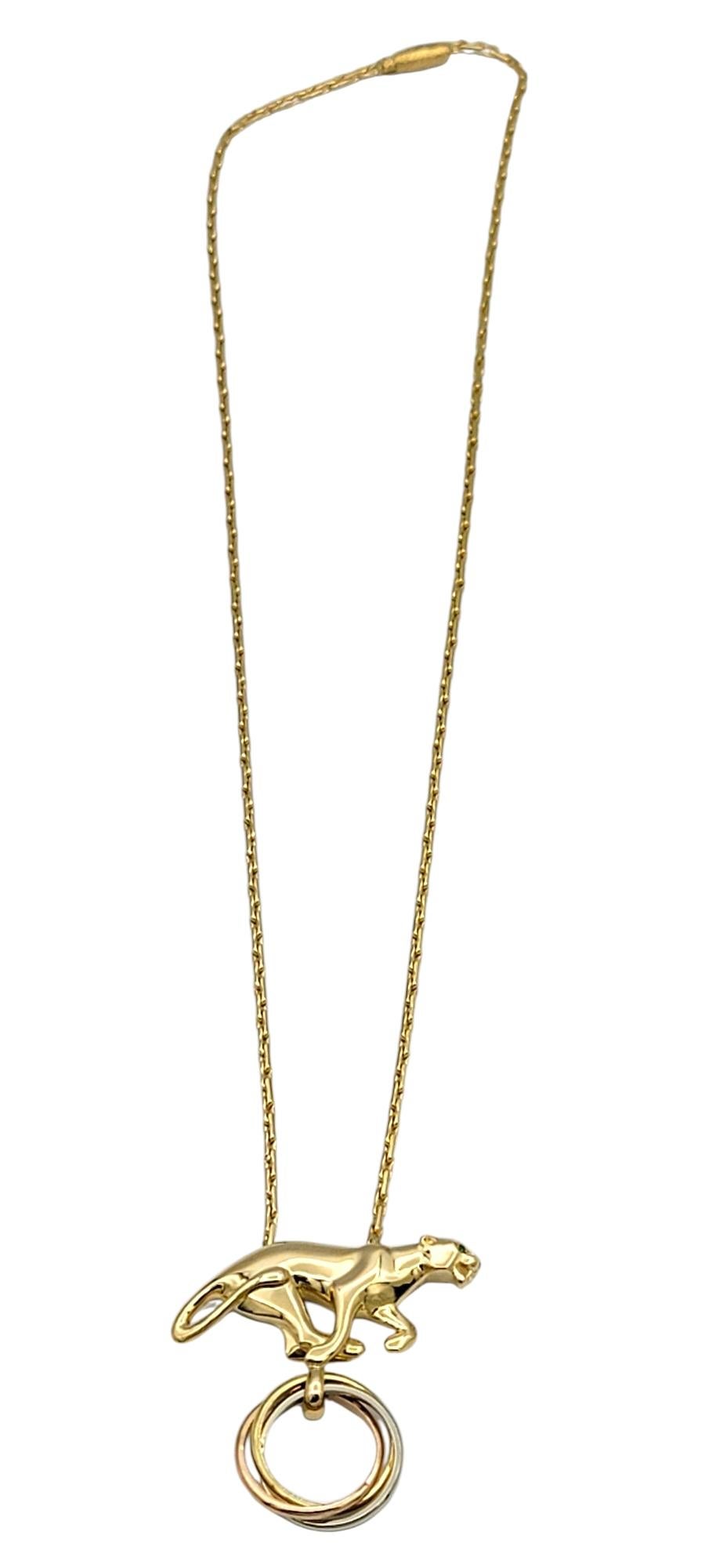 Women's Vintage 1989 Cartier 'Panthere de Boadilla' Pendant Necklace in 18 Karat Gold For Sale