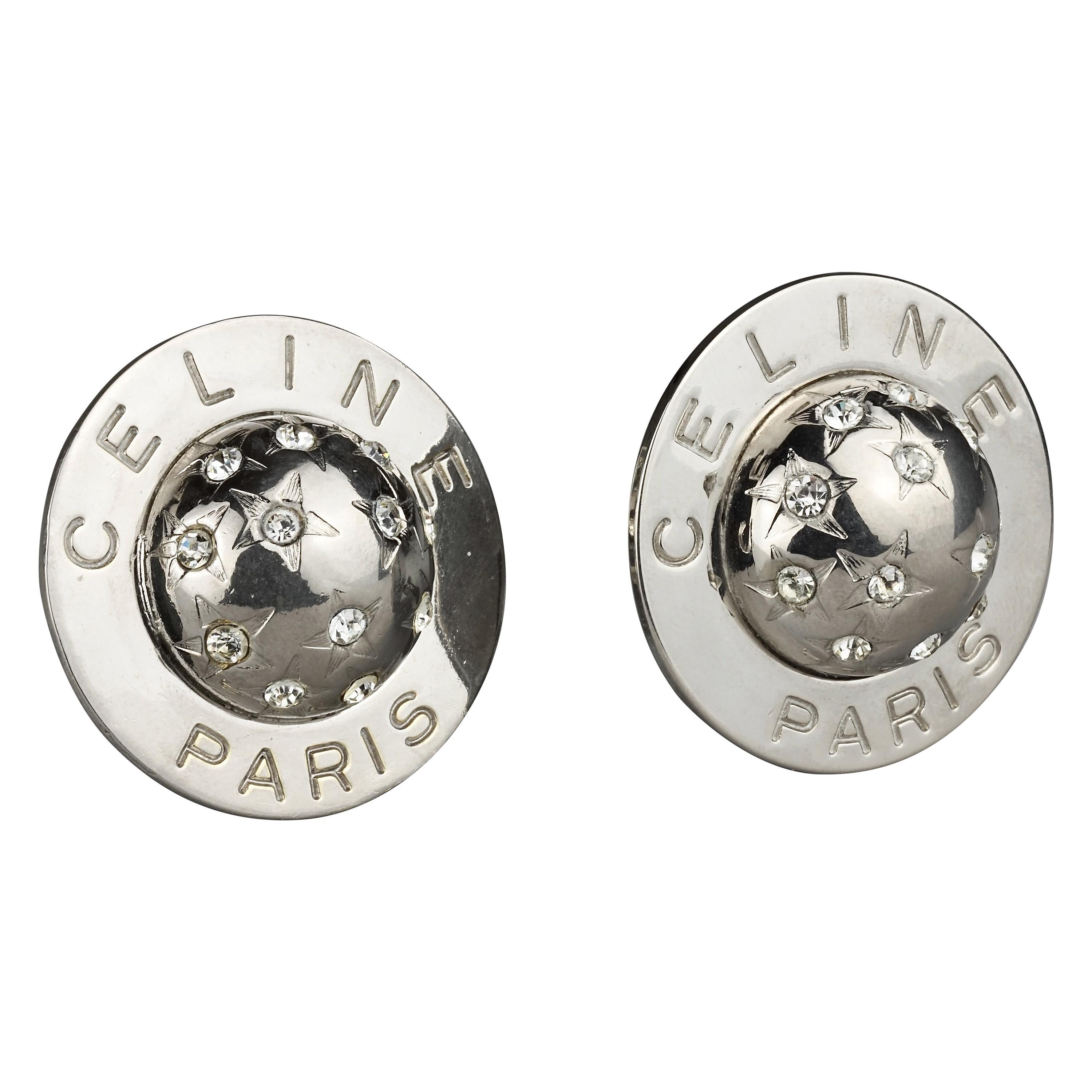 Celine Paris Vintage Celestial Clip-On Earrings