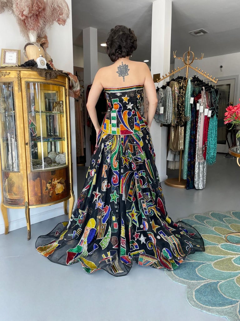 Archivio 1989 Gianni Versace Haute Couture Abito e scialle con