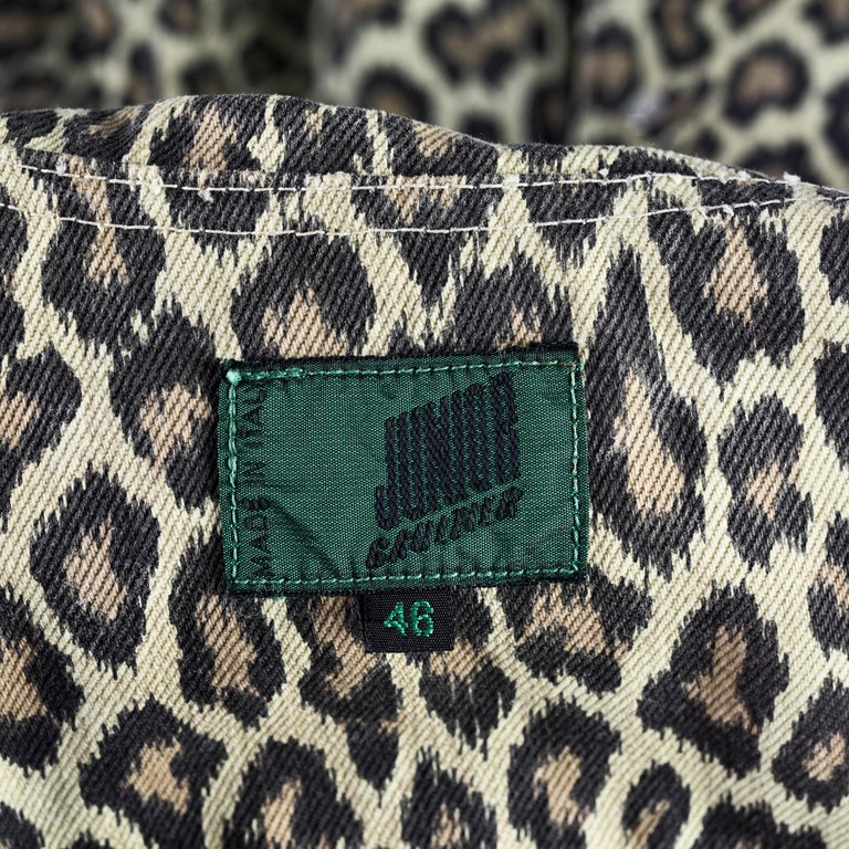 Vintage 1989 JEAN PAUL GAULTIER Leopard Print Corset Flare Vest Jacket For Sale 5