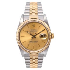 Vintage 1989 Rolex Datejust Two Tone Automatic Watch Ref 16233