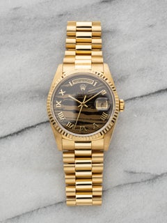 Vintage 1989 Rolex Day-Date 36 18K YG 18238 Auto Obsidian Stone Dial 36mm