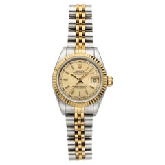 Rolex Lady Datejust 69173 vintage de 1989, bicolore, cadran champagne, automatique, 26 mm