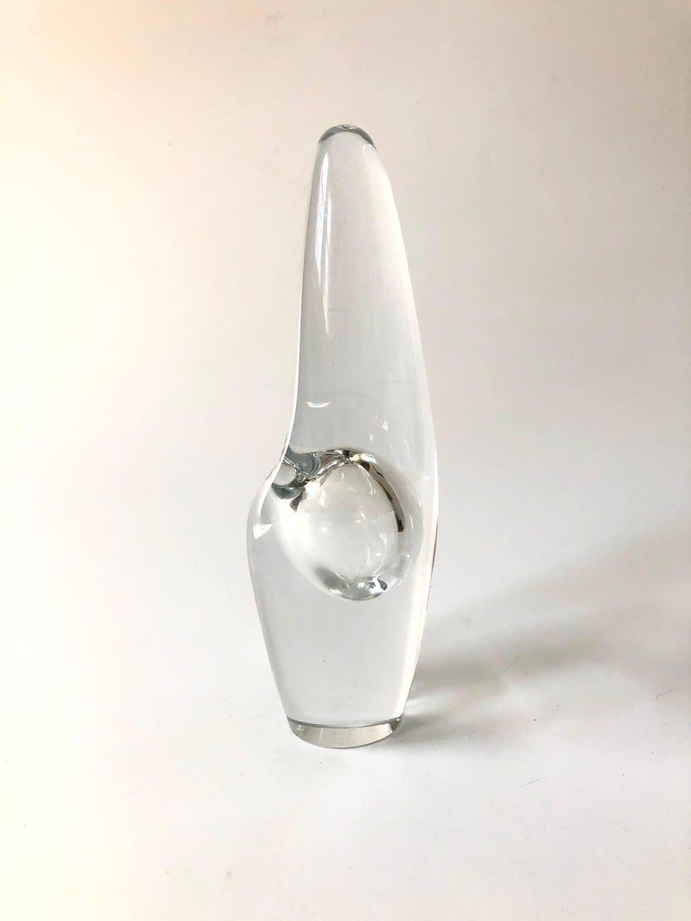 Late 20th Century Vintage 1989 Timo Sarpaneva Art Glass Orchid Vase For Sale
