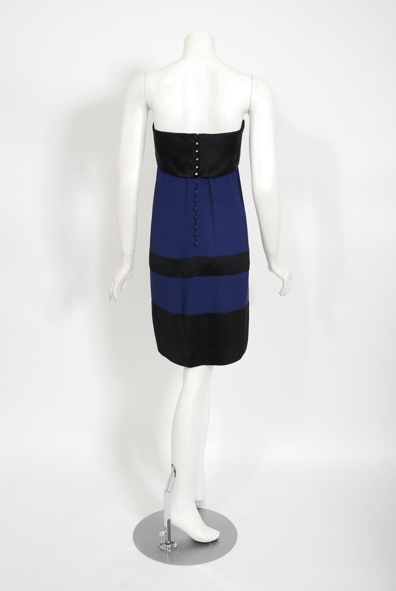 Vintage 1990 Chanel by Karl Lagerfeld Documented Silk Strapless Dress w/ Shawl For Sale 2