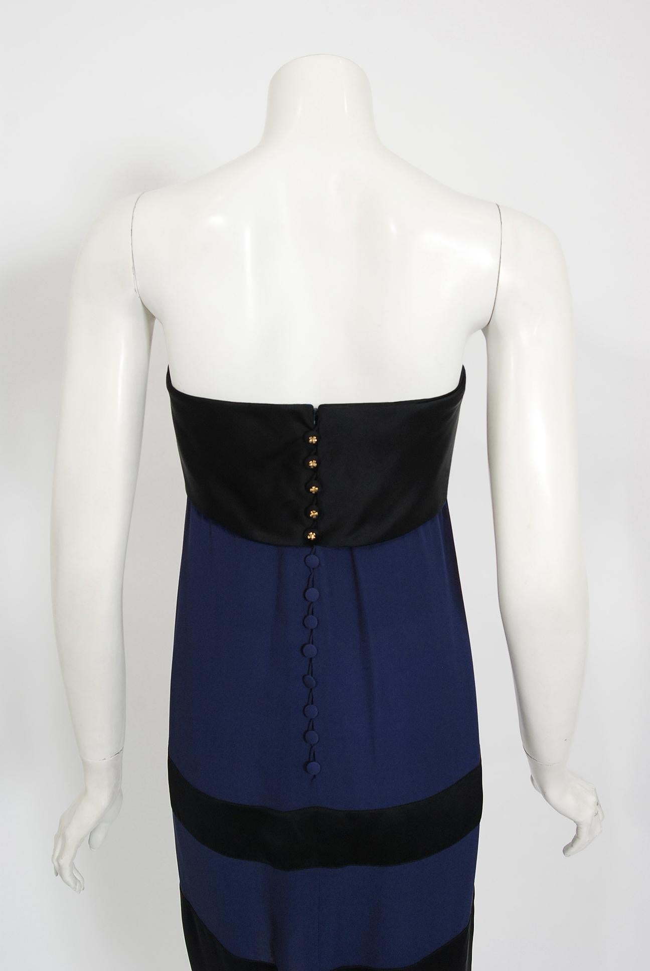 Vintage 1990 Chanel by Karl Lagerfeld Documented Silk Strapless Dress w/ Shawl For Sale 3