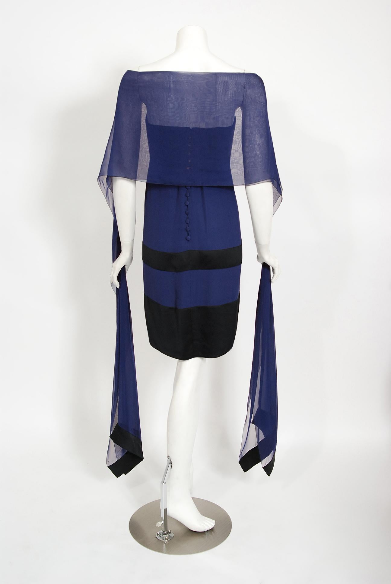 Vintage 1990 Chanel by Karl Lagerfeld Documented Silk Strapless Dress w/ Shawl For Sale 1