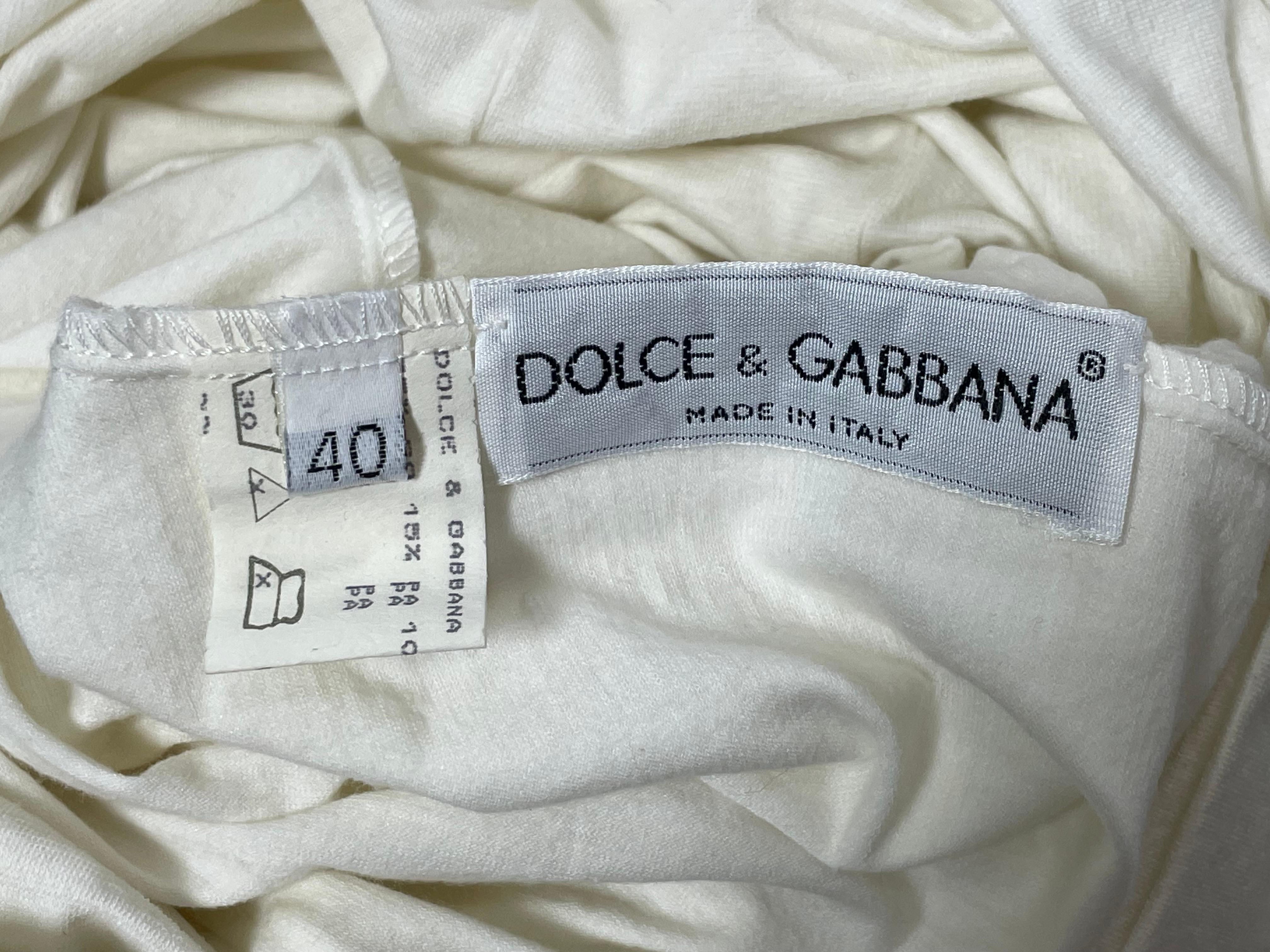 Vintage 1990 Dolce & Gabbana Ivory Jumpsuit Fold Over Leggings 2
