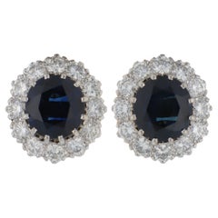 Orecchini a grappolo con zaffiri e diamanti Garrard vintage 1990