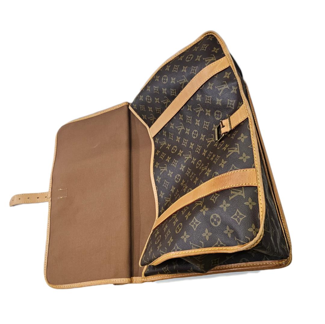 Vintage 1990 Louis Vuitton Brown Monogram Sac Kleber Travel Luggage 13