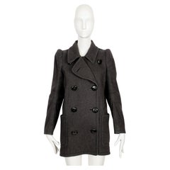 Vintage 1990 MARTIN MARGIELA peacoat gris de pasarela con hombros pitillo