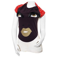  Vintage 1990´s Moschino Polkadots sexy eyes and mouth face shirt 