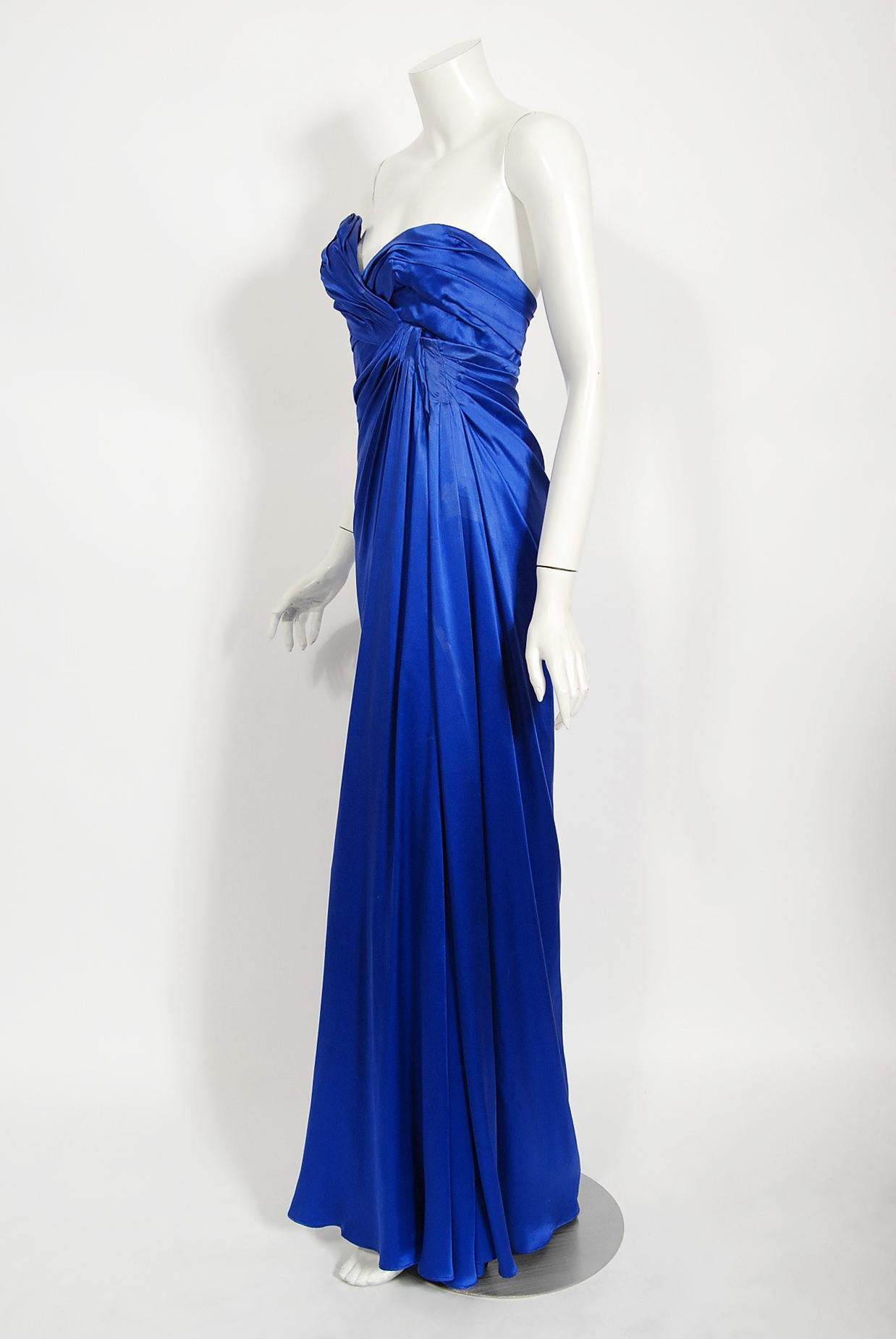 mugler blue dress